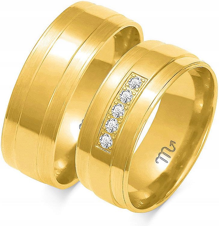 Zlatý snubní prsten pro mladý pár 14K 585 r 14 15 16 pro ženy, pánský s gravírováním