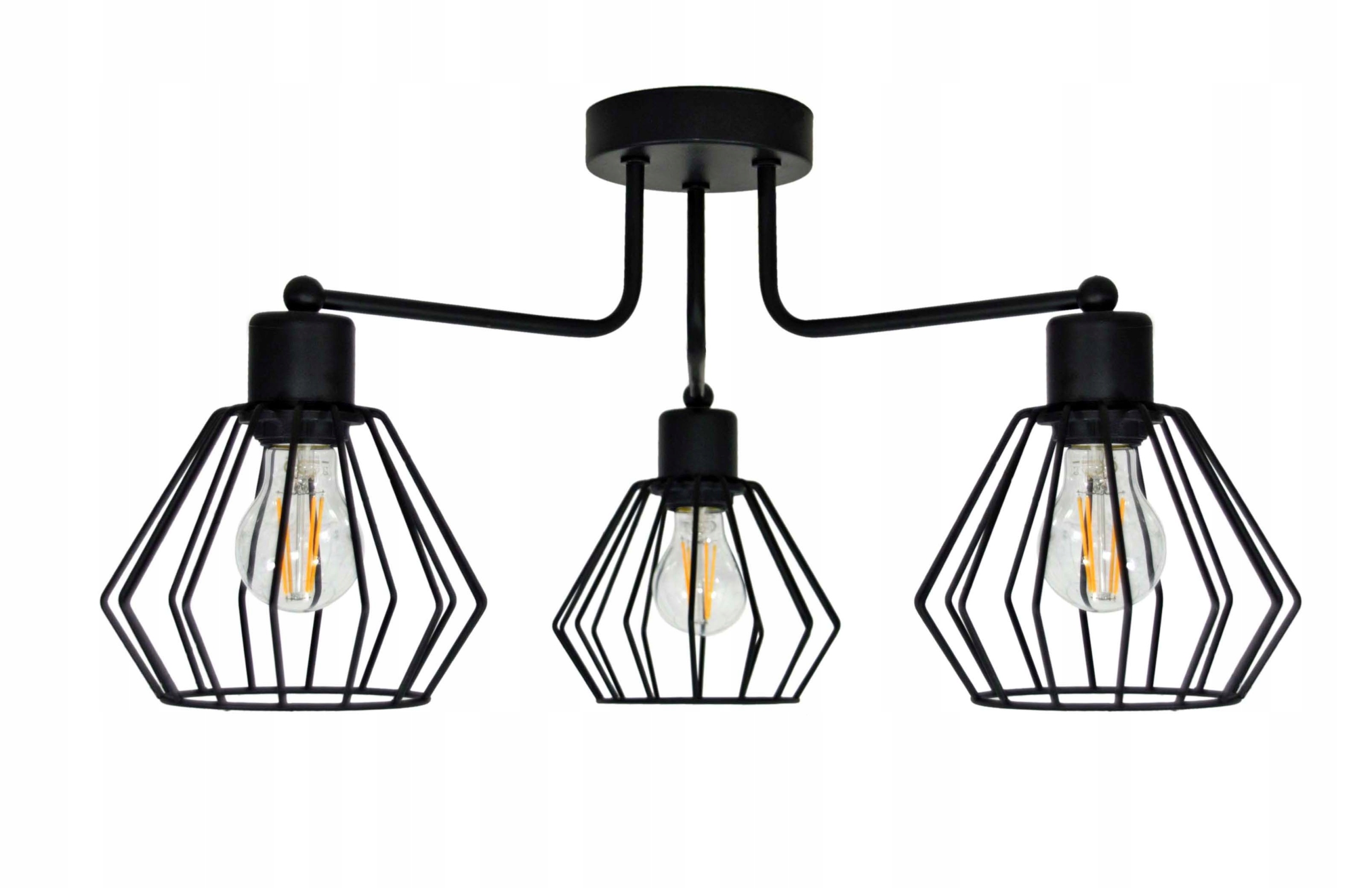 Stropní svítidlo – závěsný drátěný lustr na 3 stínidla