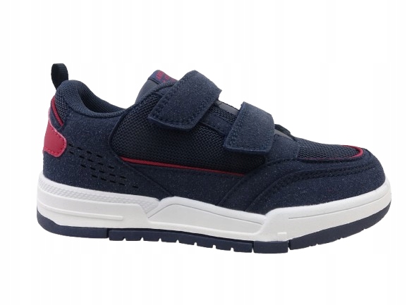 ES218 Sneakersy Dziecięce Buty Sportowe na Rzepy Navy wkł Skóra 32