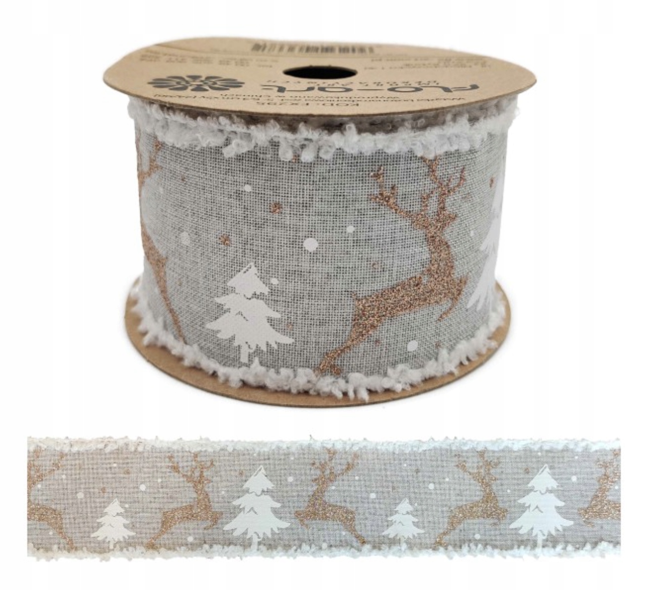 

Taśma Wstążka Świąteczna 6,3cm x5y Boże Narodzenie