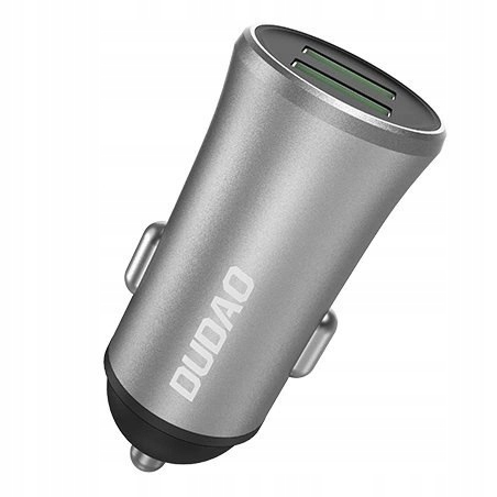 Dudao 3,4A inteligentna ładowarka samochodowa 2x Usb srebrny (R6S silver)
