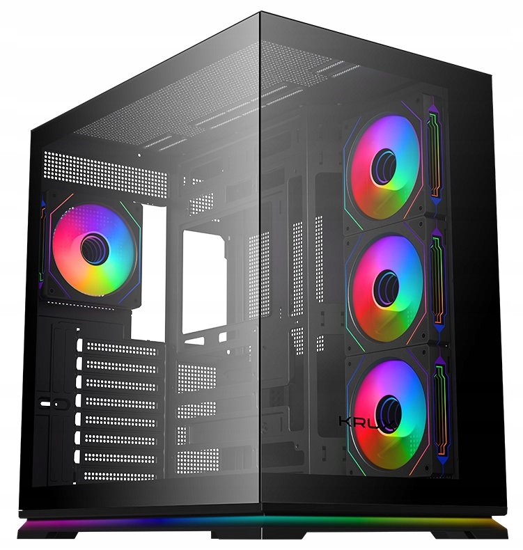 Krux skříň Atron Atx 4x120 mm Pwm Argb fan Usb 2.0 Usb 3.0 Usb-c