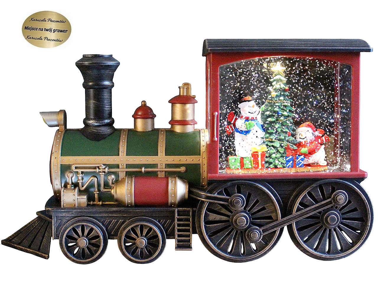 Rozprávková Parná Lokomotíva Led Hracia Skrinka S Snehuliakmi A Vianočným Stromčekom