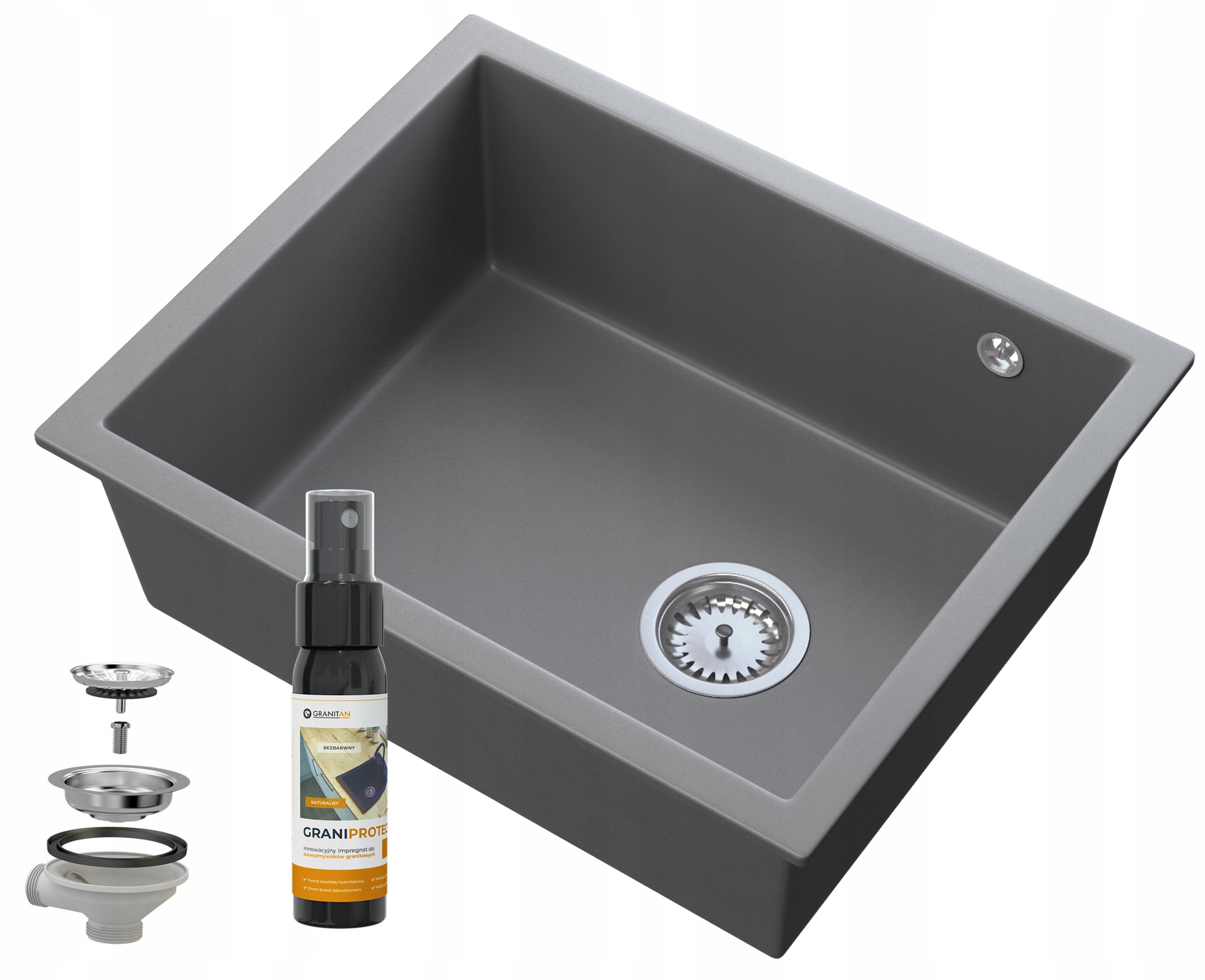 Šedý Poddoskový Drez Chróm Salix Závesný