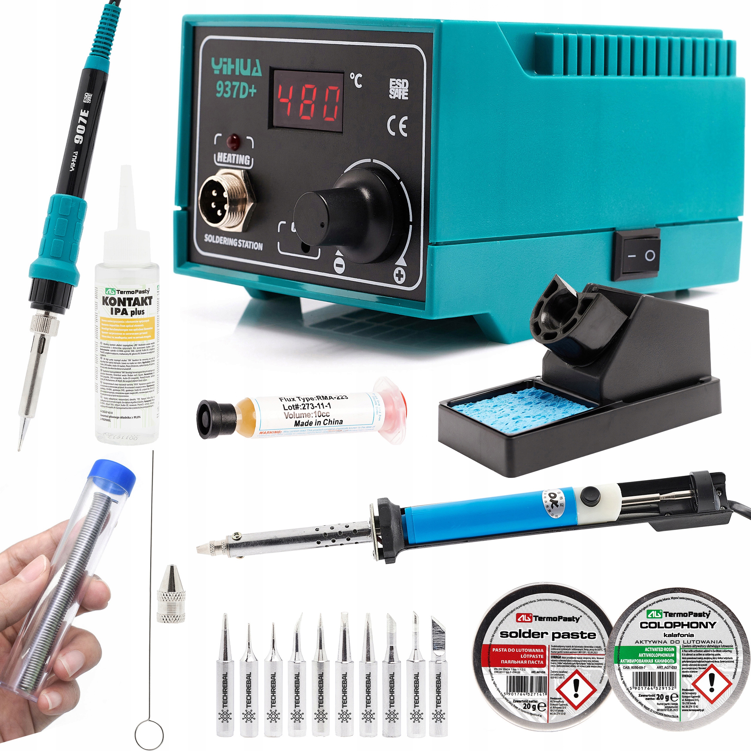 Sada Výkonná Hrotová Pájecí Stanice Yihua 937D Odsávačka Příslušenství