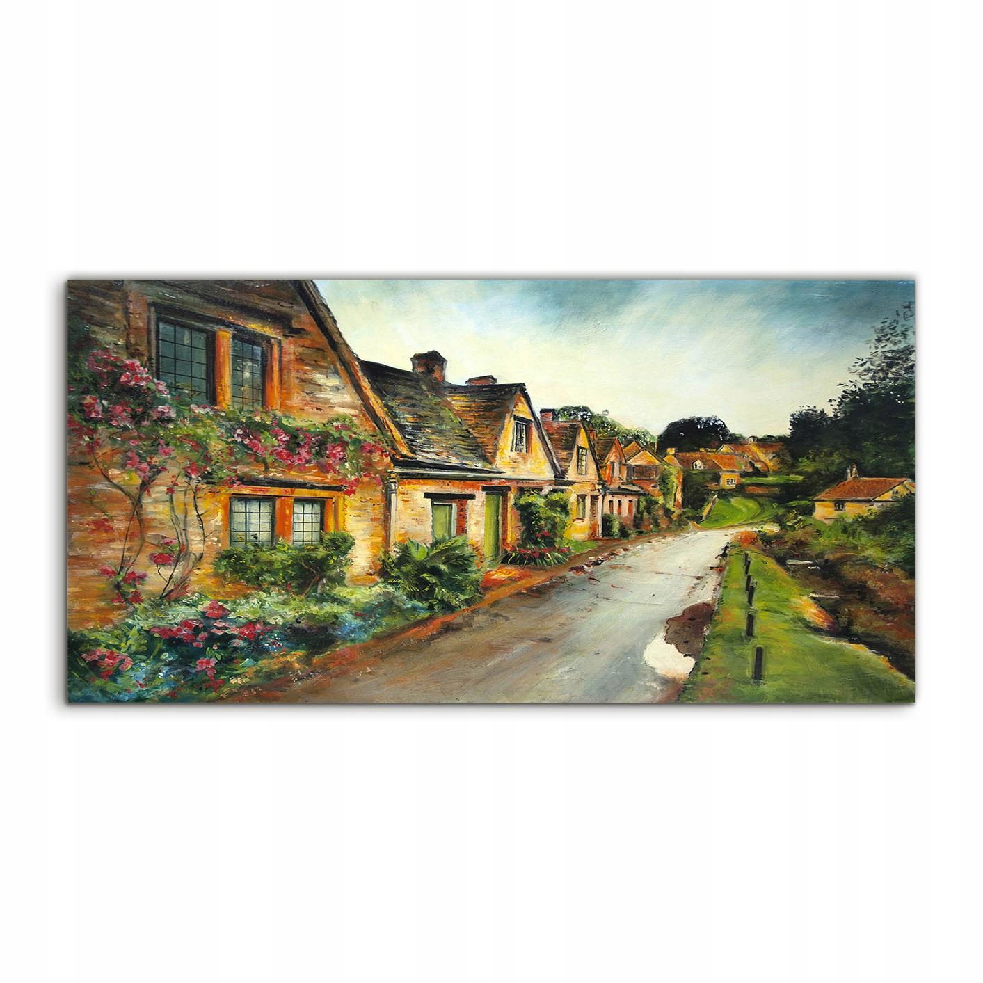 Akrylový fotoobraz 140x70 na stenu Dedina Domy Ulice