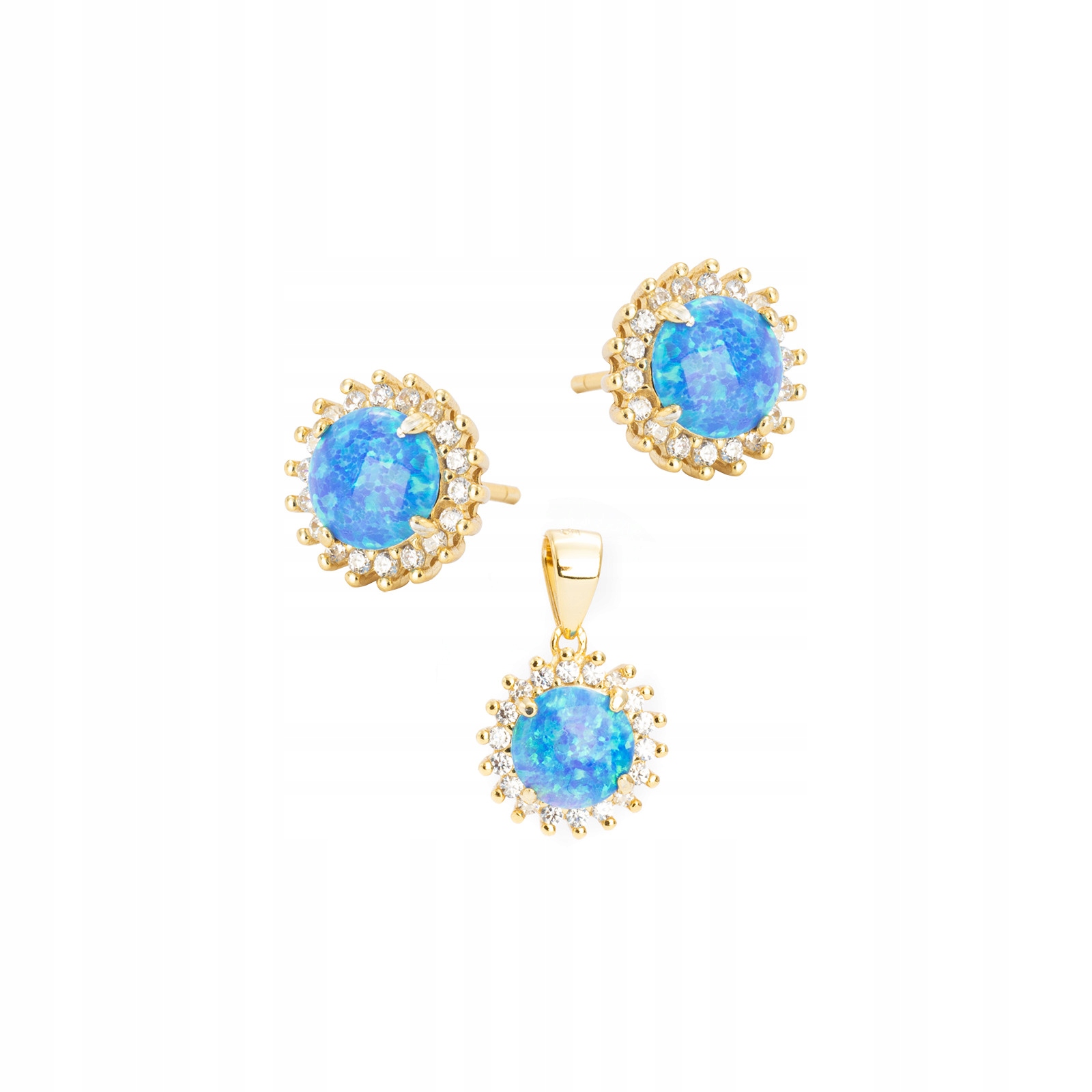 Stříbrný pozlacený přívěsek 925, sada náušnice