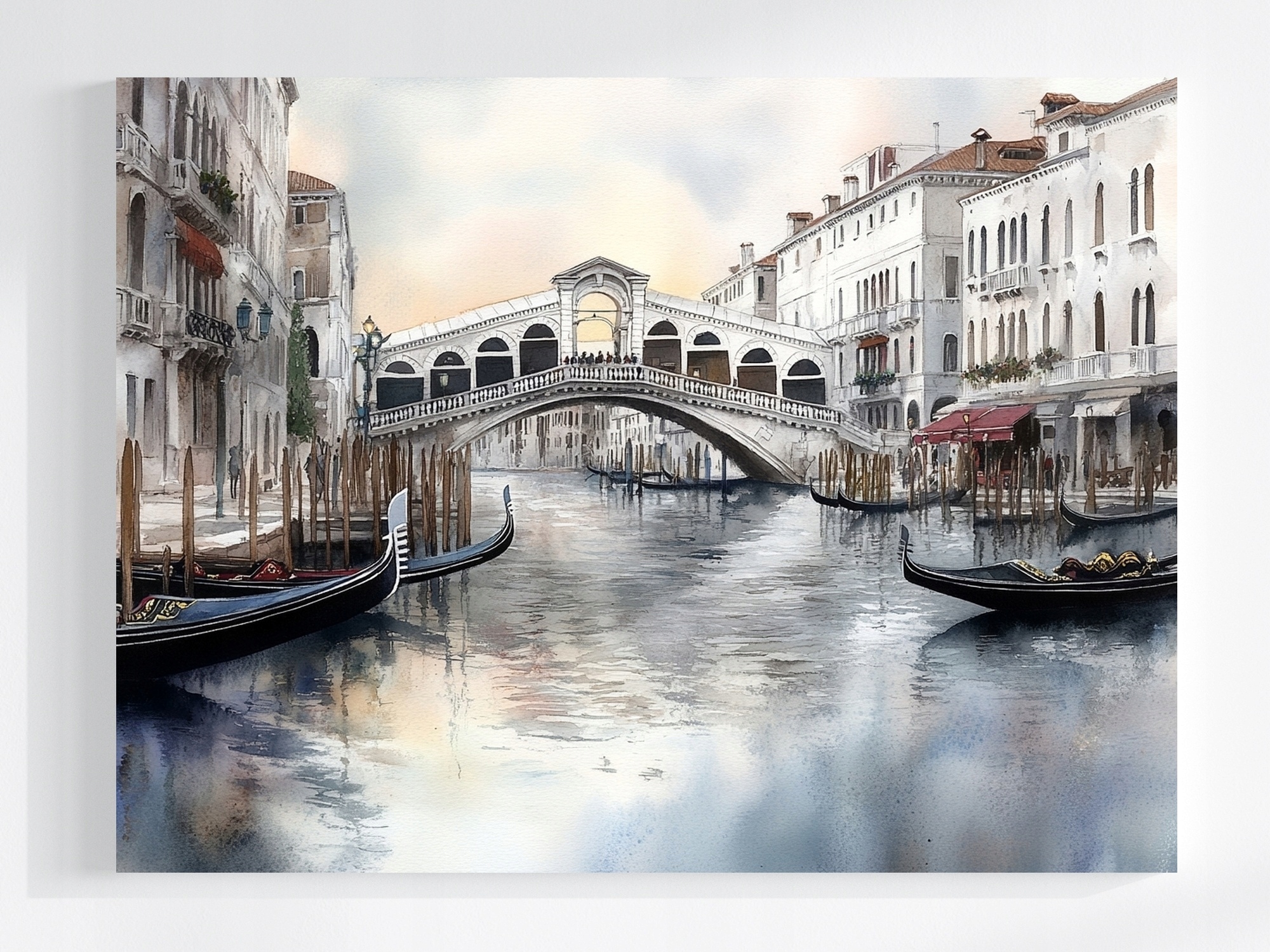 Obraz Na Plátně Canvas Město Itálie Benátky Most Rialto Gondola 100x75