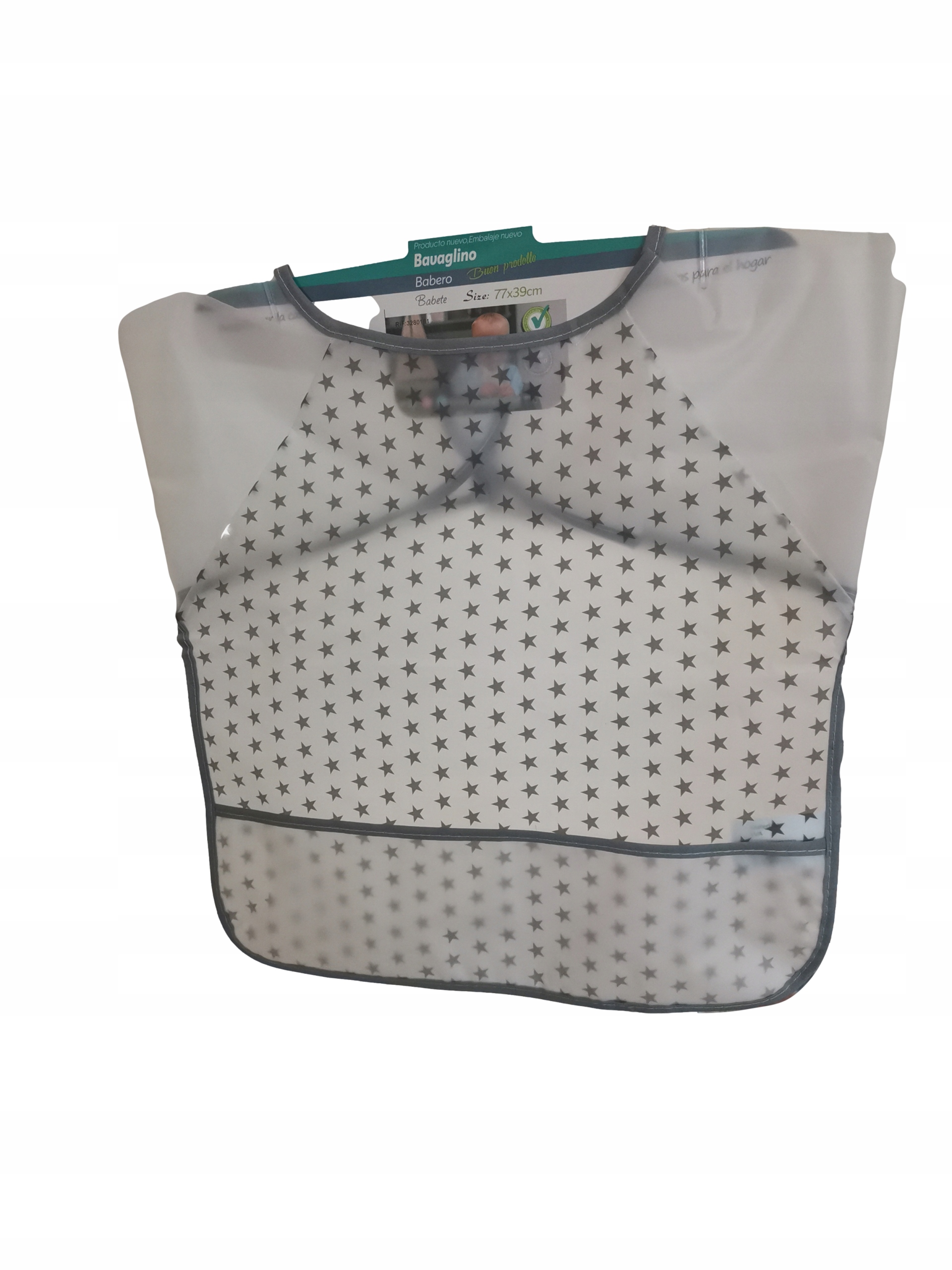 FARTUSZEK ŚLINIAK DLA DZIECI szary