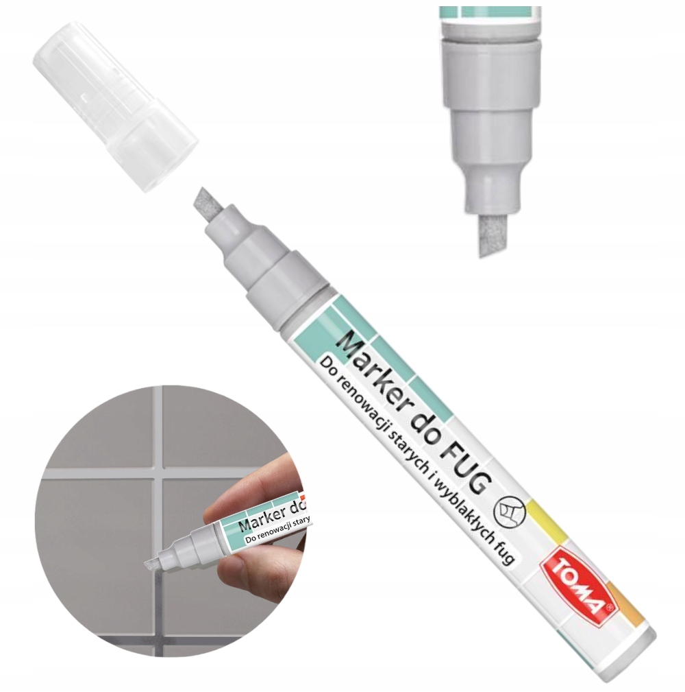 Marker do fug pisak do renowacji SZARY ścięty TOMA