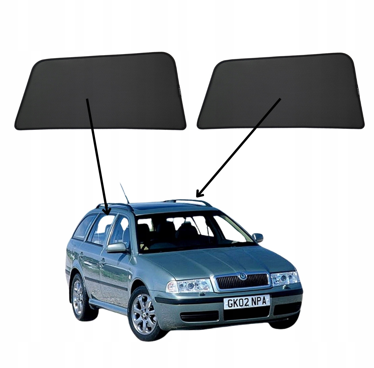 Protislnečné clony do Škoda Octavia I, 1996-2010, Combi, magnety, sada 2ks