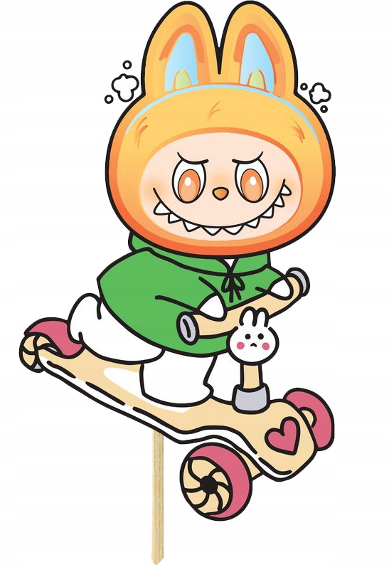 TOPPERY DEKORACJA TORT BABECZKI NA MUFFINKI LABUBU MONSTER LABU-BU 10szt Wysokość produktu 7 cm