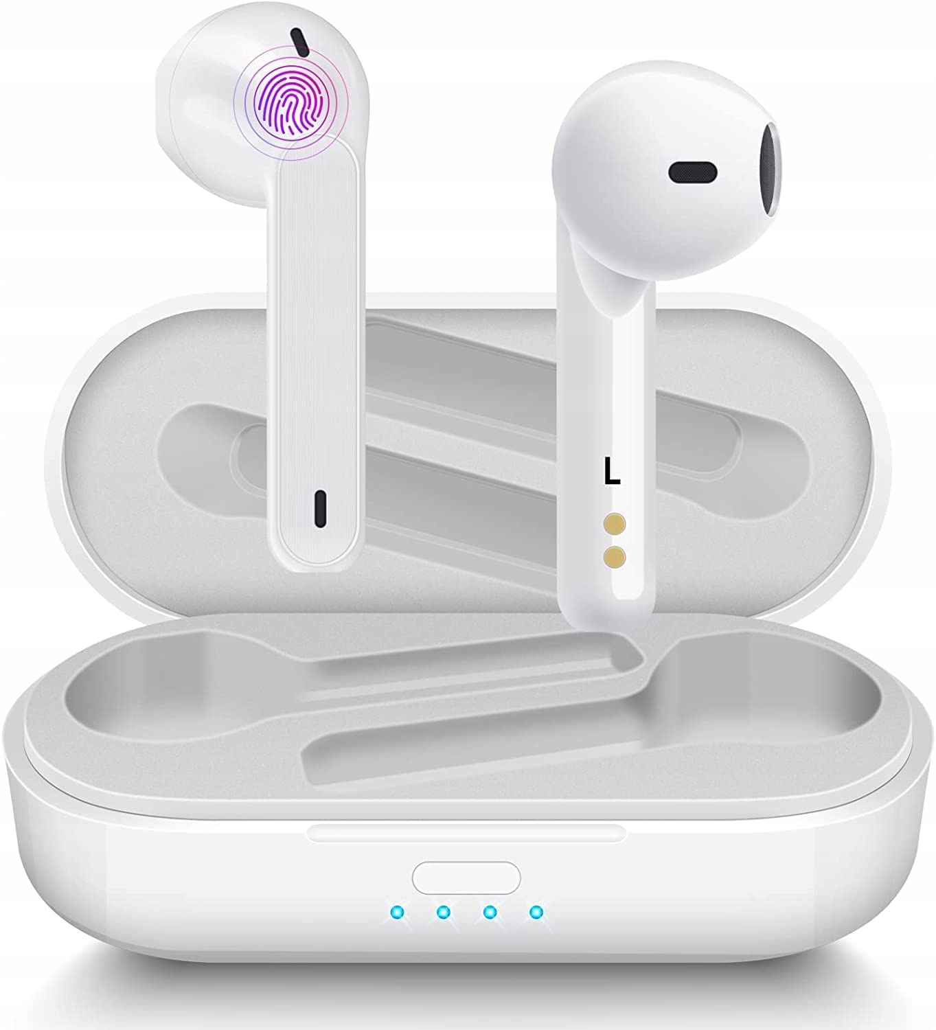SŁUCHAWKI TWS BEZPRZEWODOWE DOUSZNE L8 BIAŁE BLUETOOTH 5.0