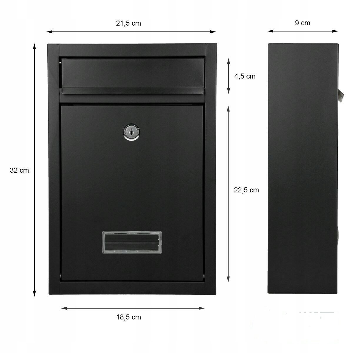 CUTIE POSTA SCRISOARE POSTA SCRISOARE PENTRU ZIARE ACASA CALITATE NEGRA Inaltime produs 32 cm