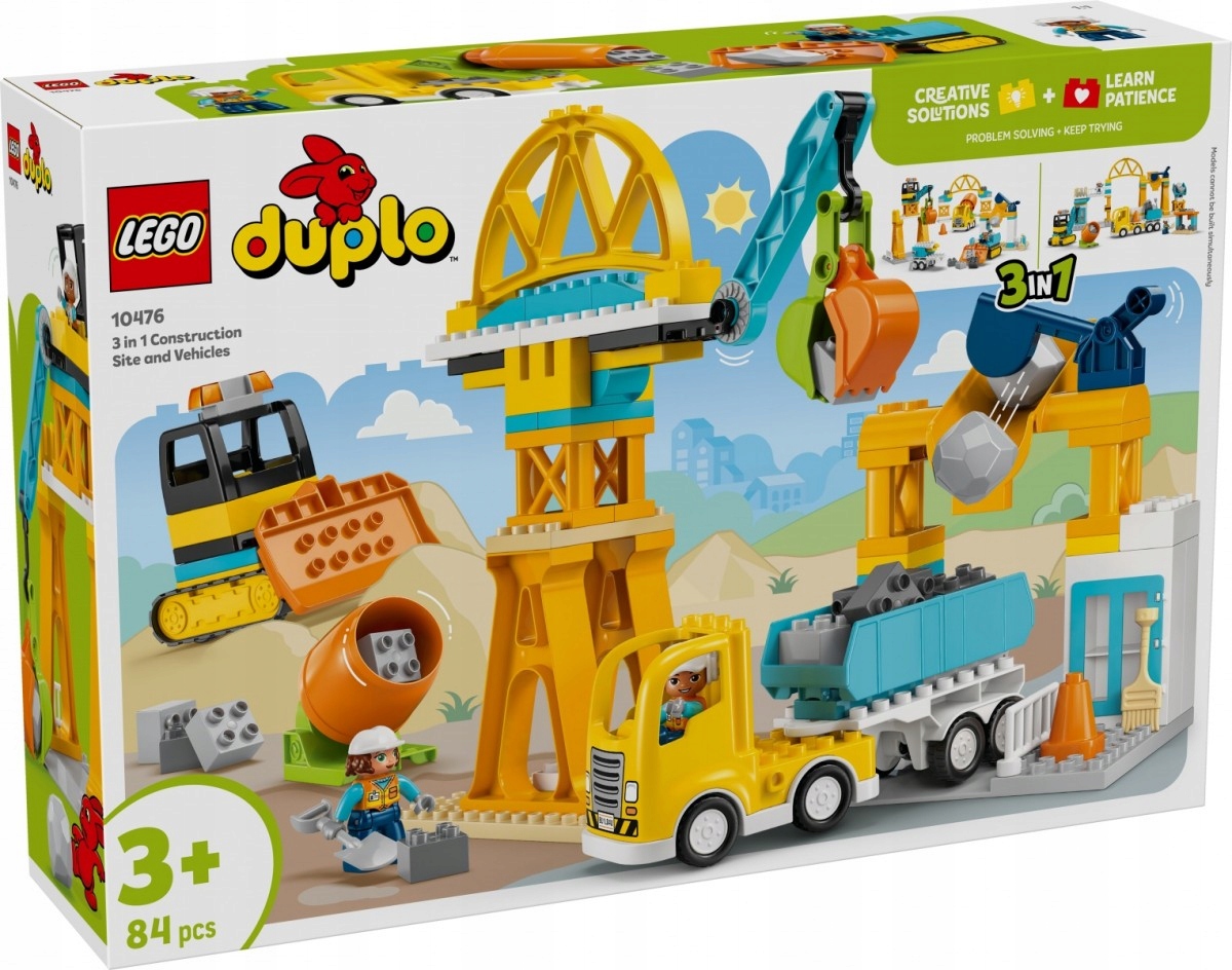 Lego Stavebnice Duplo 10476 Stavební náměstí s vozidly 3v1