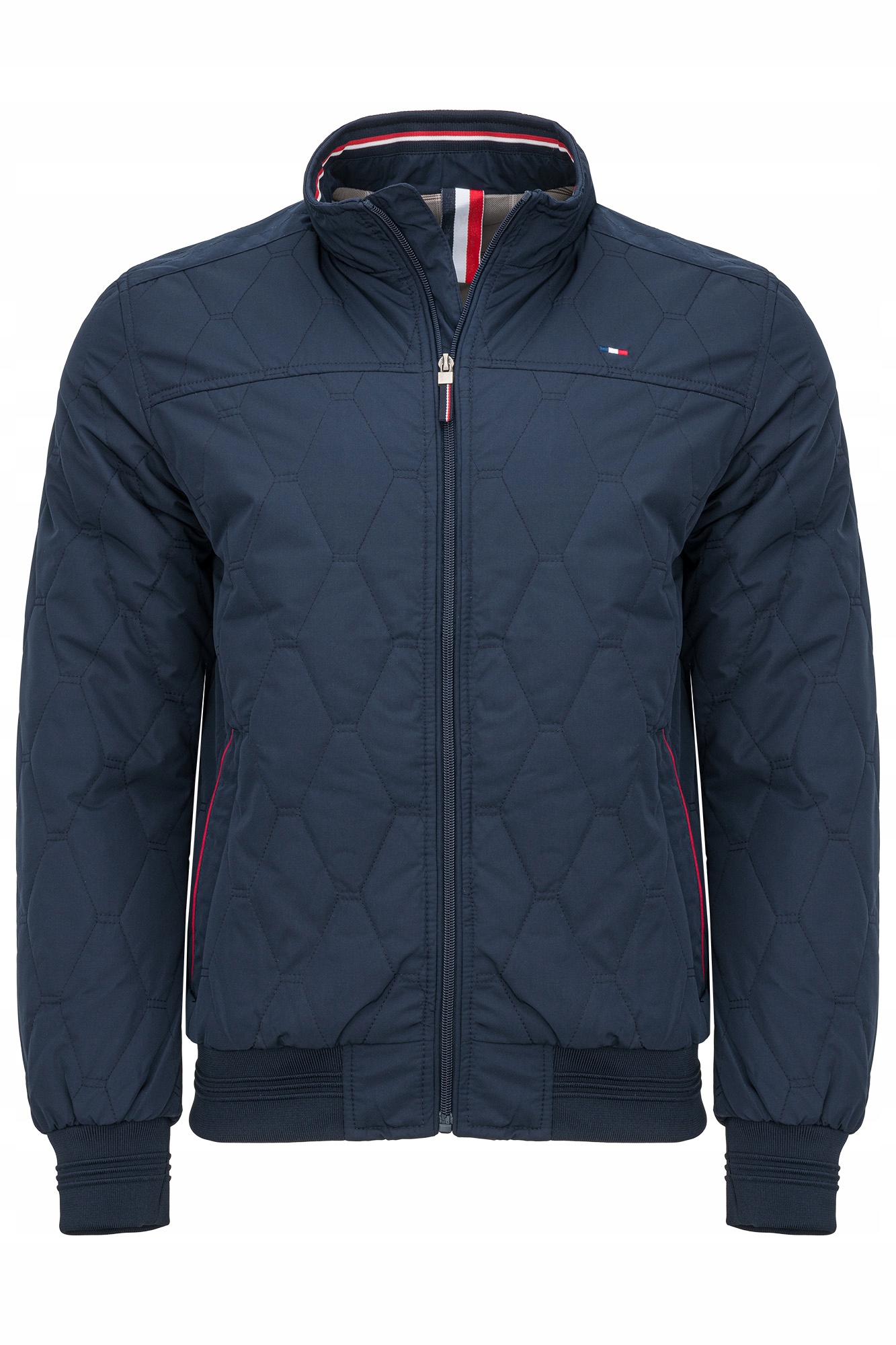 Pánská Modrá Přechodová Prošívaná Bunda Švédská S Elastickým Stojáčkem 3XL