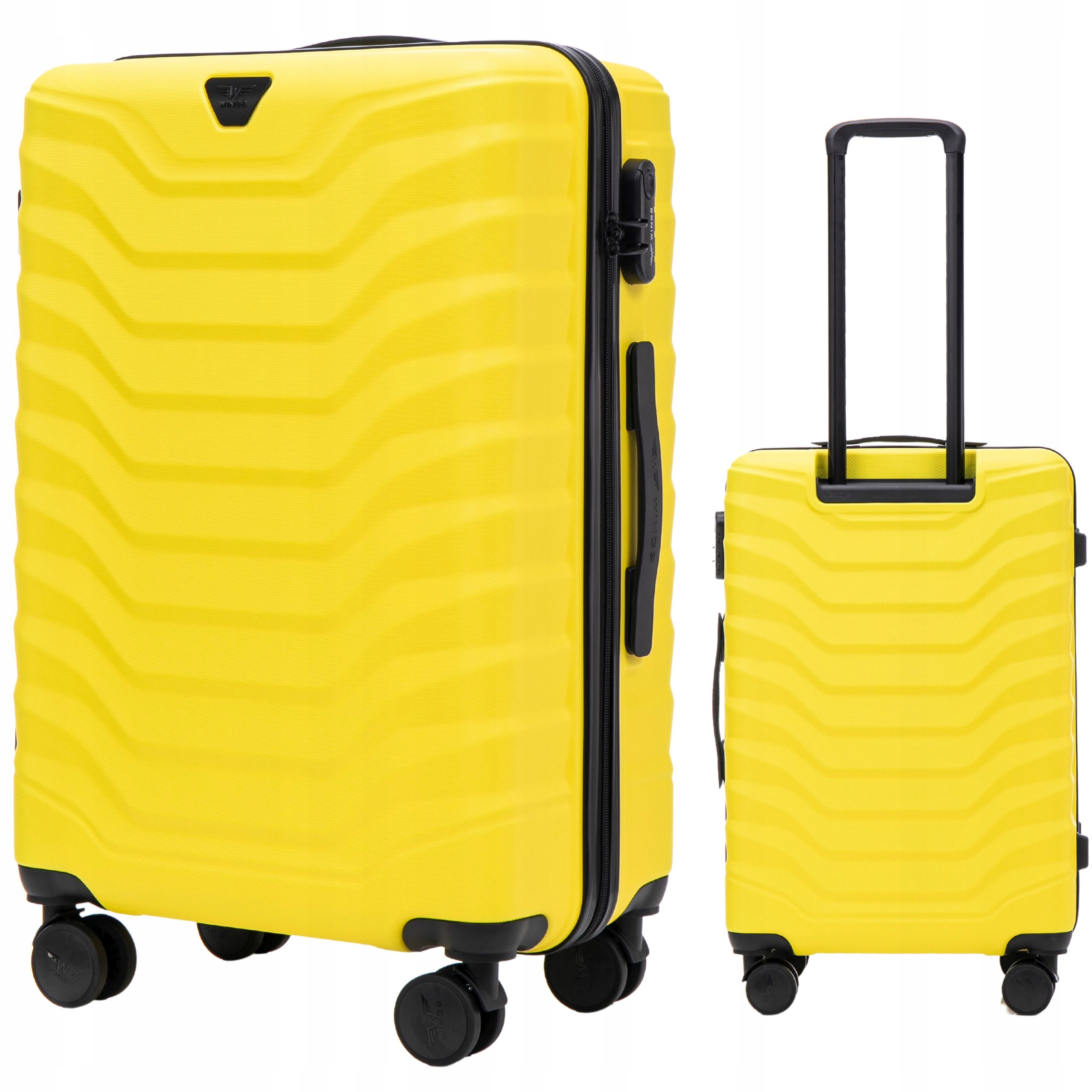 Registrovaný kufr na 4 kolečkách z Abs Wings Kufr XL tvrdý Prostorný