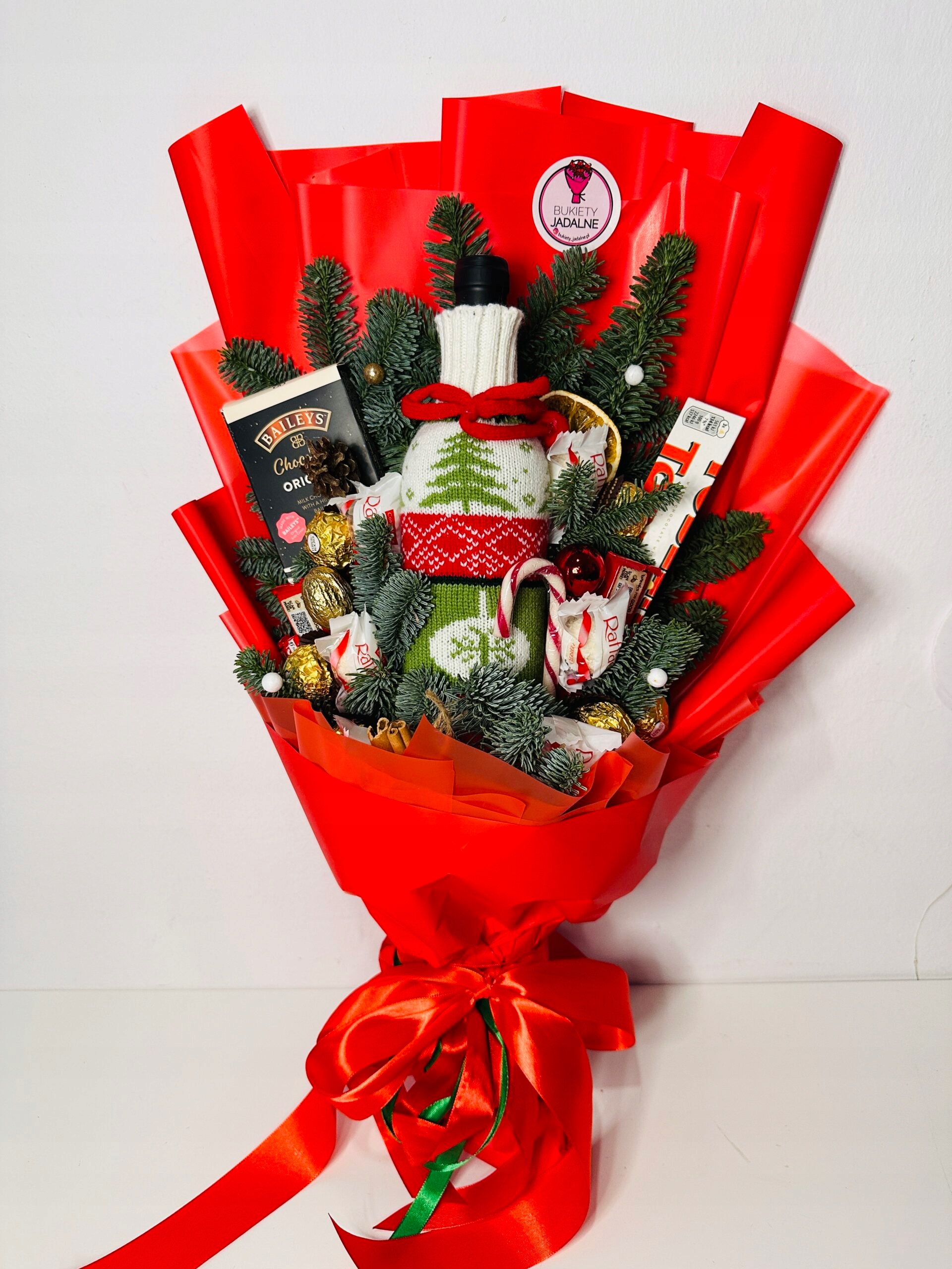 Levně Vánoční jídelní kytice s oblečením na láhev