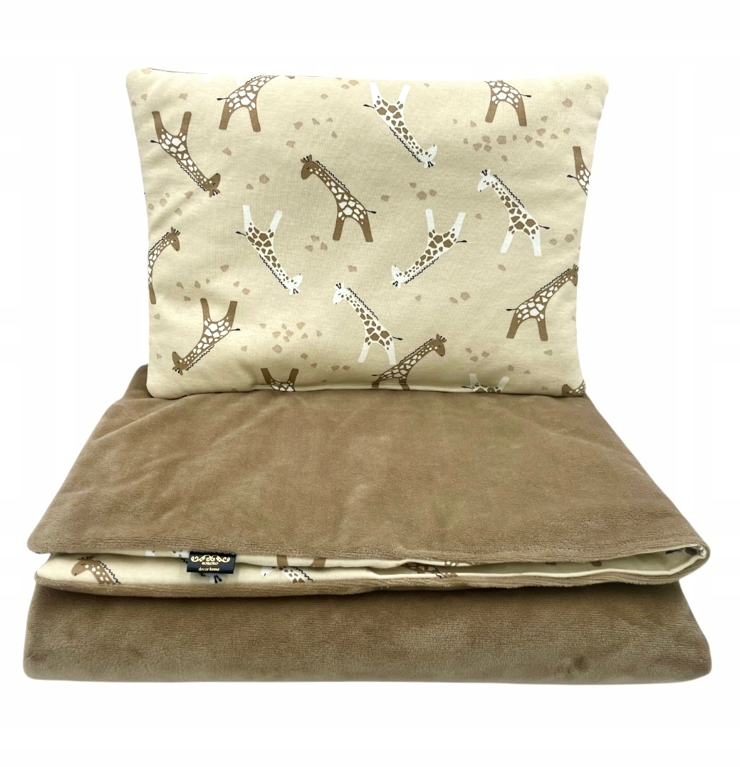 Kołderka do wózka kołyski minky+bawełna Żyrafki beż 75x95 cm Kod producenta T1061