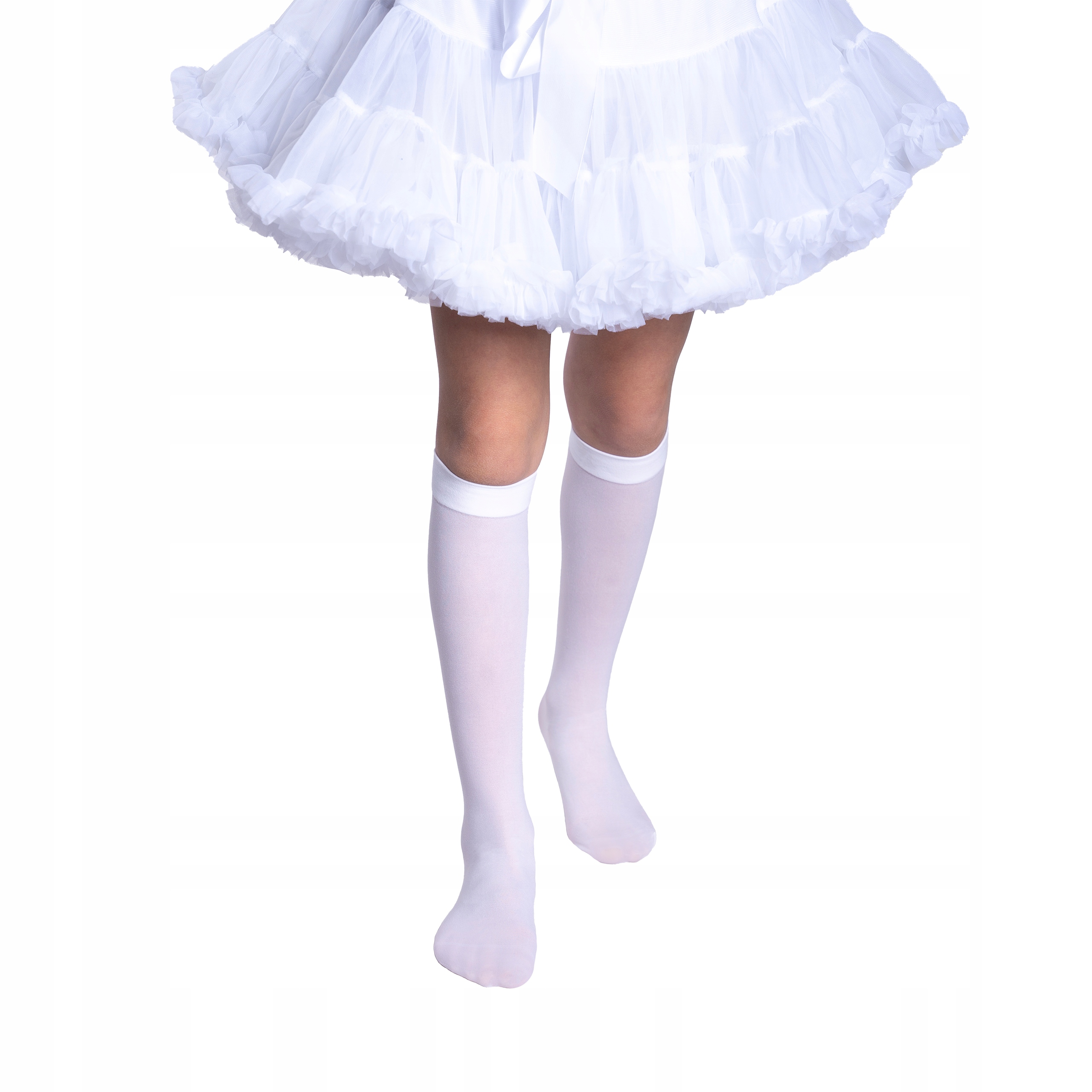 Podkolanówki BIAŁE dziewczęce SUPER JAKOŚĆ one size Fason podkolanówki