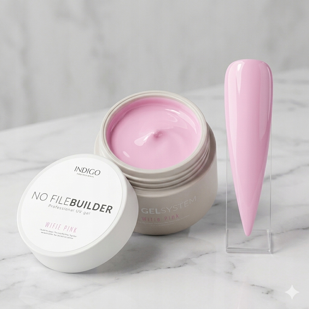 Indigo No File Builder Wifie Pink 15 g gel na prodlužování nehtů