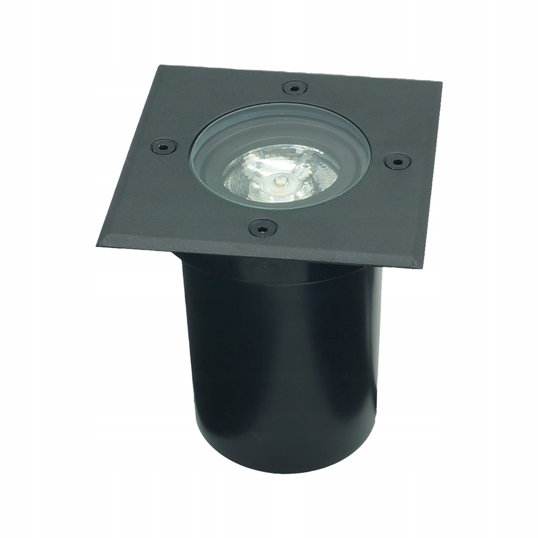 Černá čtvercová nájezdová lampa 11 cm pohyblivá GU10 10W IP67 IK09 Idealed