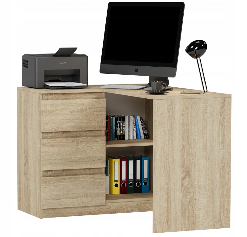 MEBLE BIURKO NAROŻNE KOMPUTER LEWE Sonoma N-4L