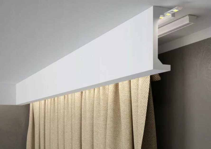 MARDOM DECOR LISTWA KARNISZOWA LED QL046 H-12.0cm - DŁUGOŚĆ 2.4m - SUFITOWA