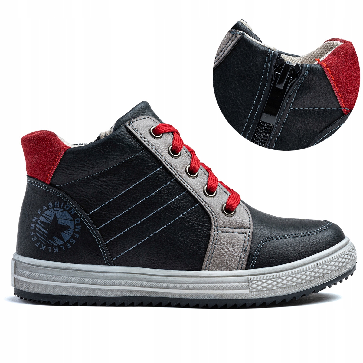 Trzewiki chłopięce wkł.SKÓRA miękkie SUWAK wygodne STABILNE lekkie Wojtyłko