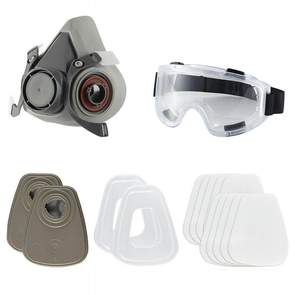 OCHRONA PRZED KURZEM WIELOKROTNEGO UŻYTKU (PÓŁMASKA) Z OKULARAMI, FILTRAMI Marka inna