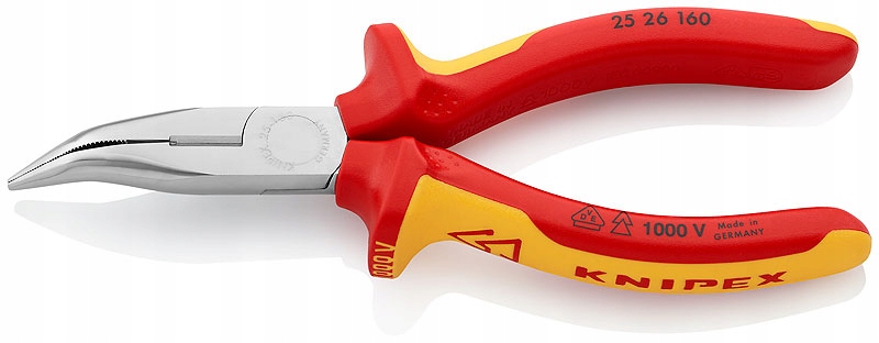 Půlkulaté Štípací Kleště Ohnuté, Izolované 160 MM Kn 25 26 160