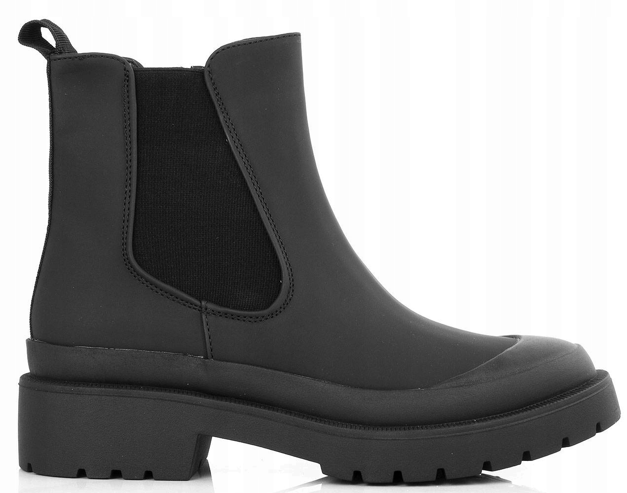 

6923 Czarne Botki Sztyblety Klasyczne Ekoskóra 39