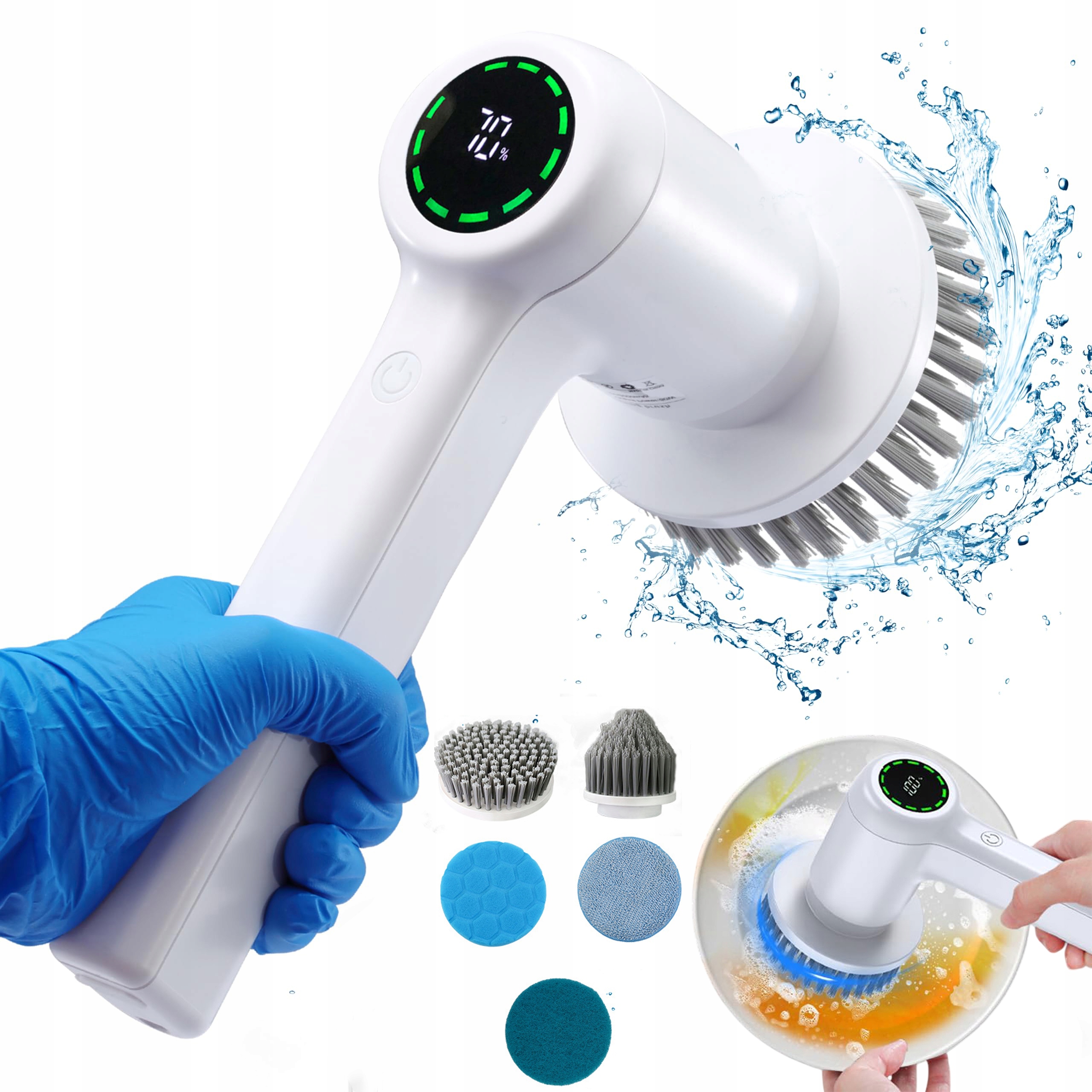 Levně Elektrický Čisticí Kartáč Scrubber 6V1, Multifunkční, Bezdrátový