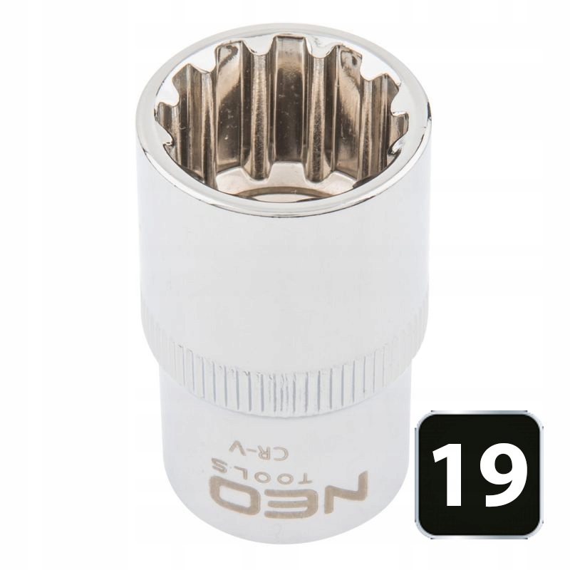 

Klucz Nasadowy Nasadka 19 mm, Spline 1/2" Neo