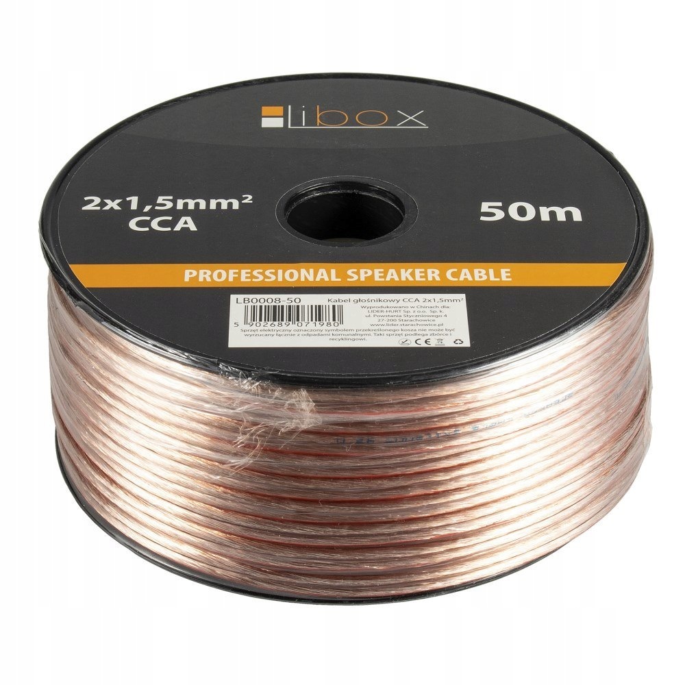 Libox Kabel Głośnikowy LB0008-50 2X1,5MM (50M)