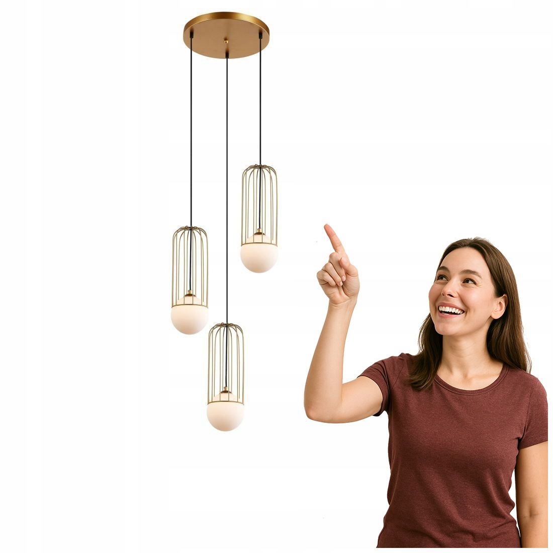 Zlatá závesná lampa Simon do domu a kancelárie Italux