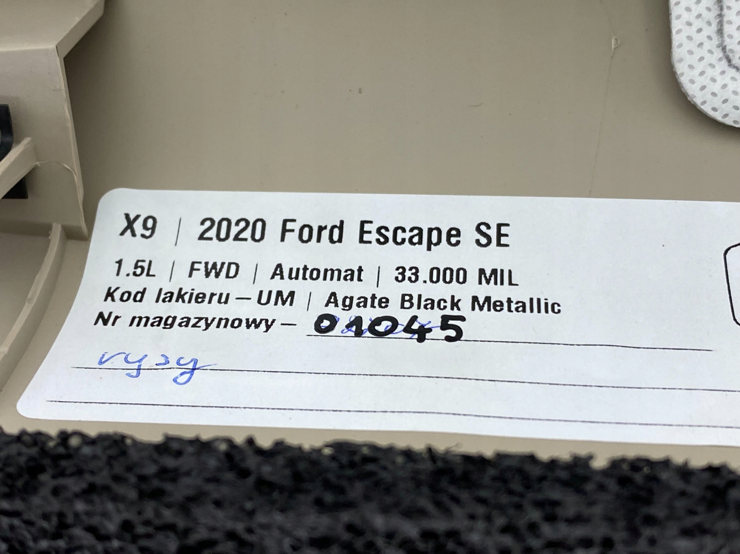 side cover slupka Ford Kuga MK3 Escape USA