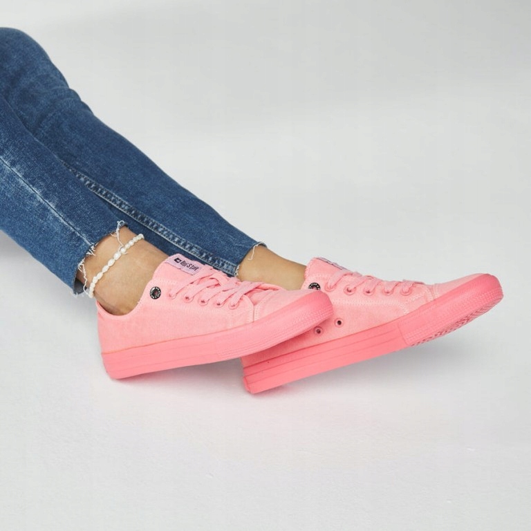 BUTY DAMSKIE BIG STAR TRAMPKI TENISÓWKI SPORTOWE Odcień łososiowy