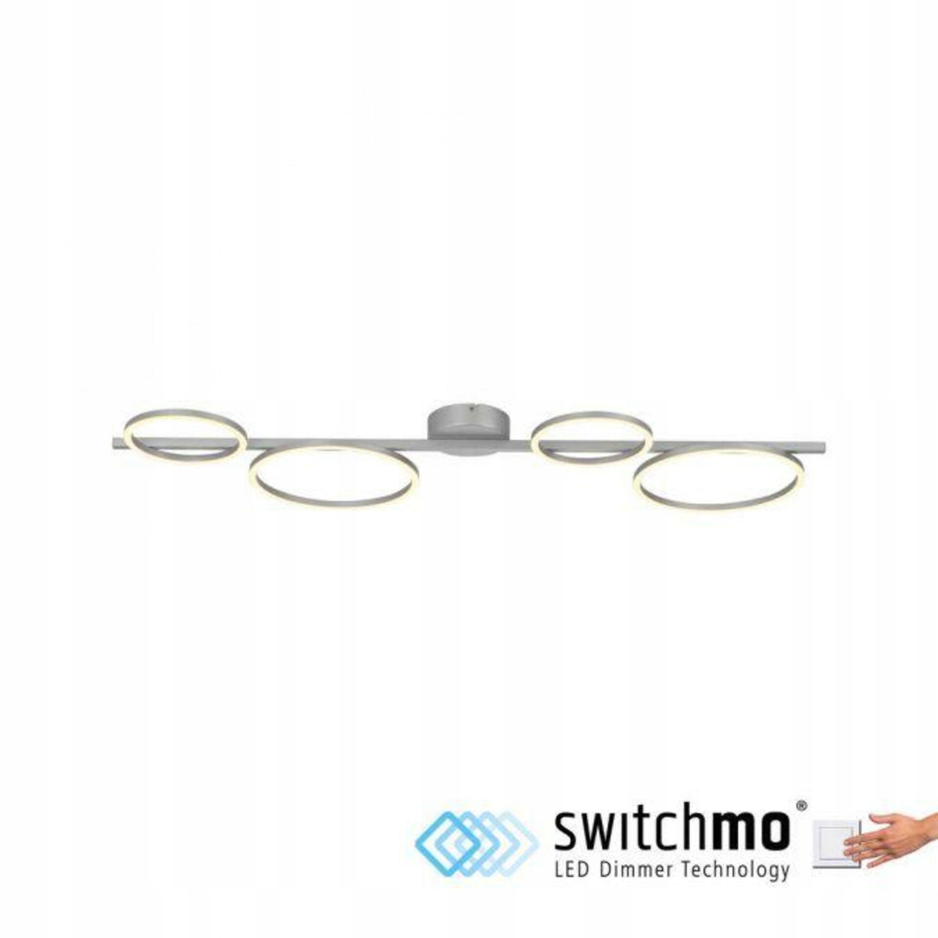 Led stropné svietidlo Just Light strieborné, kruhové, 3stupňové stmievanie, 3000