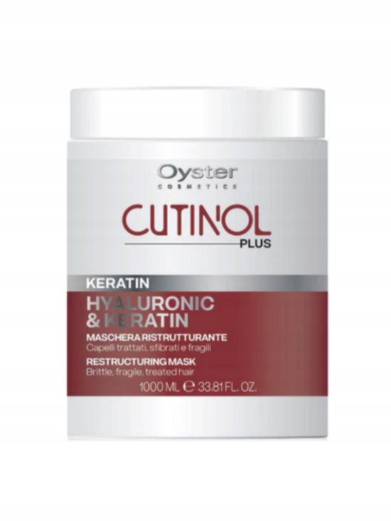 Oyster Cutinol Plus Keratin Maska Do Włosów Kruchych I Łamliwych 1000 ML