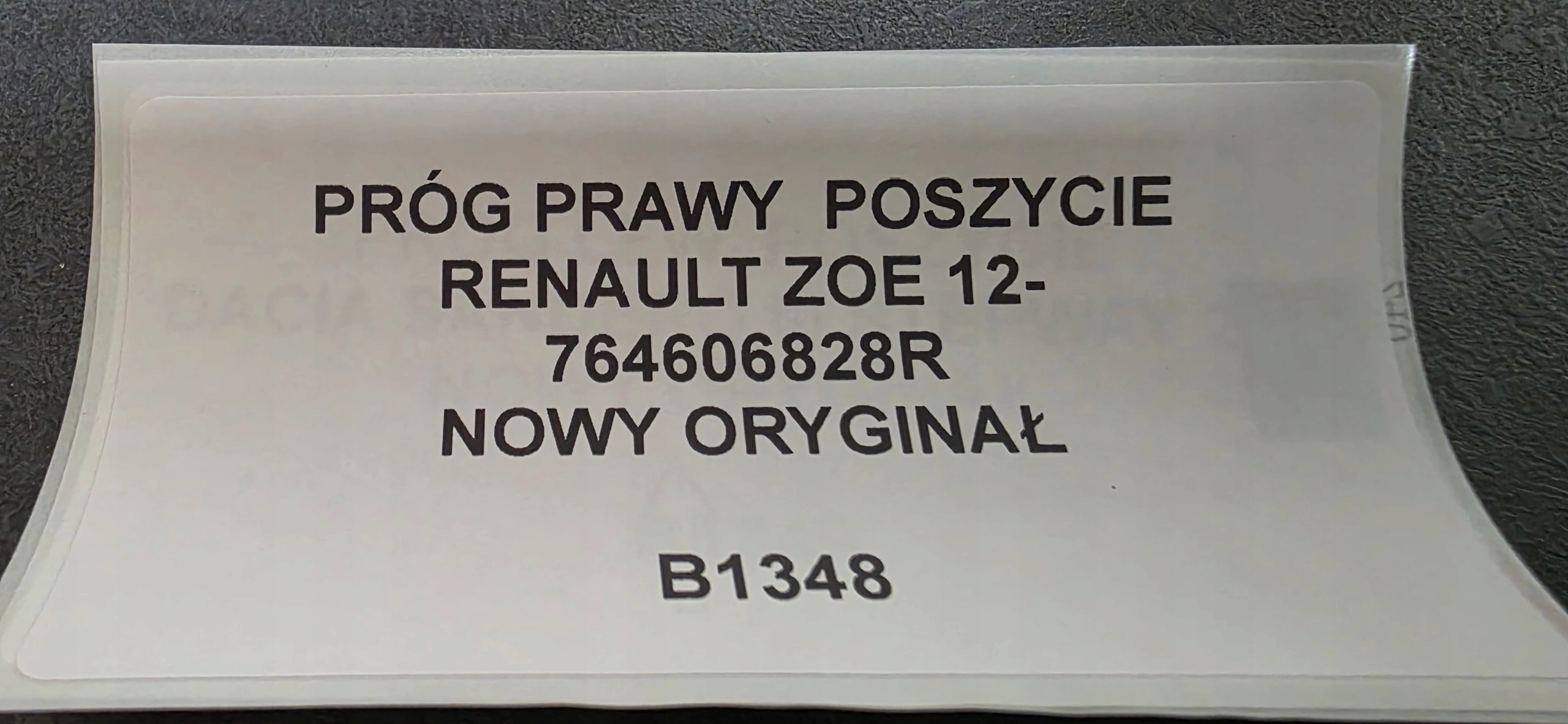 threshold right side RENAULT ZOE 12- new original 764606828R