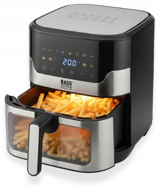 Frytkownica Beztłuszczowa 9L 2000W Okienko XXL Air Fryer Frytownica Srebrna