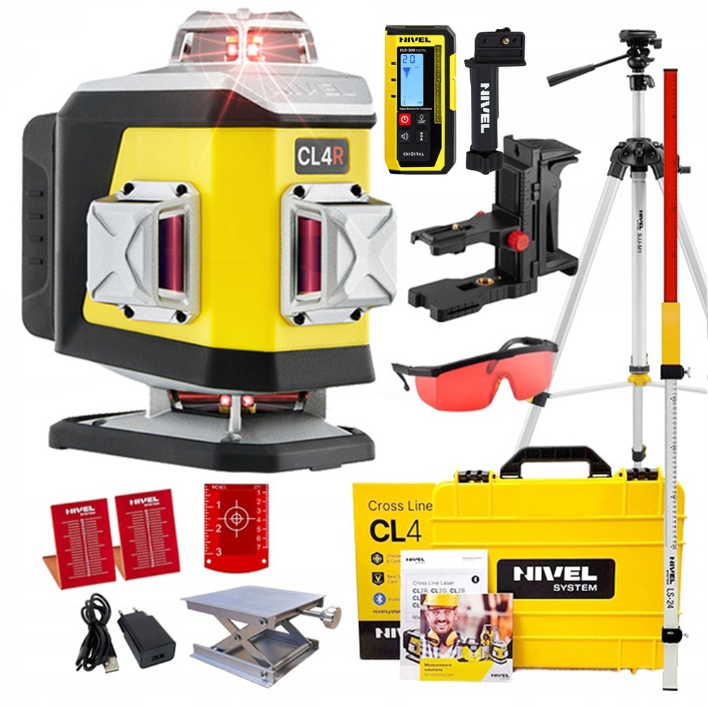 Nivel System Laser Krzyżowy CL4R Czujnik Łata
