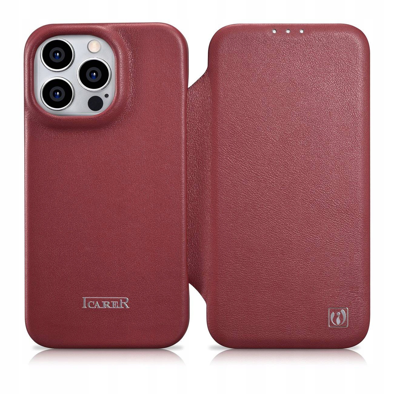 Pouzdro s klopou Icarer pro Apple iPhone 14 Pro, červené