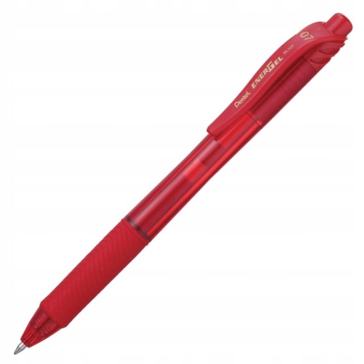 PIÓRO kulkowe 0,7mm ŻELOWE czerwone PENTEL