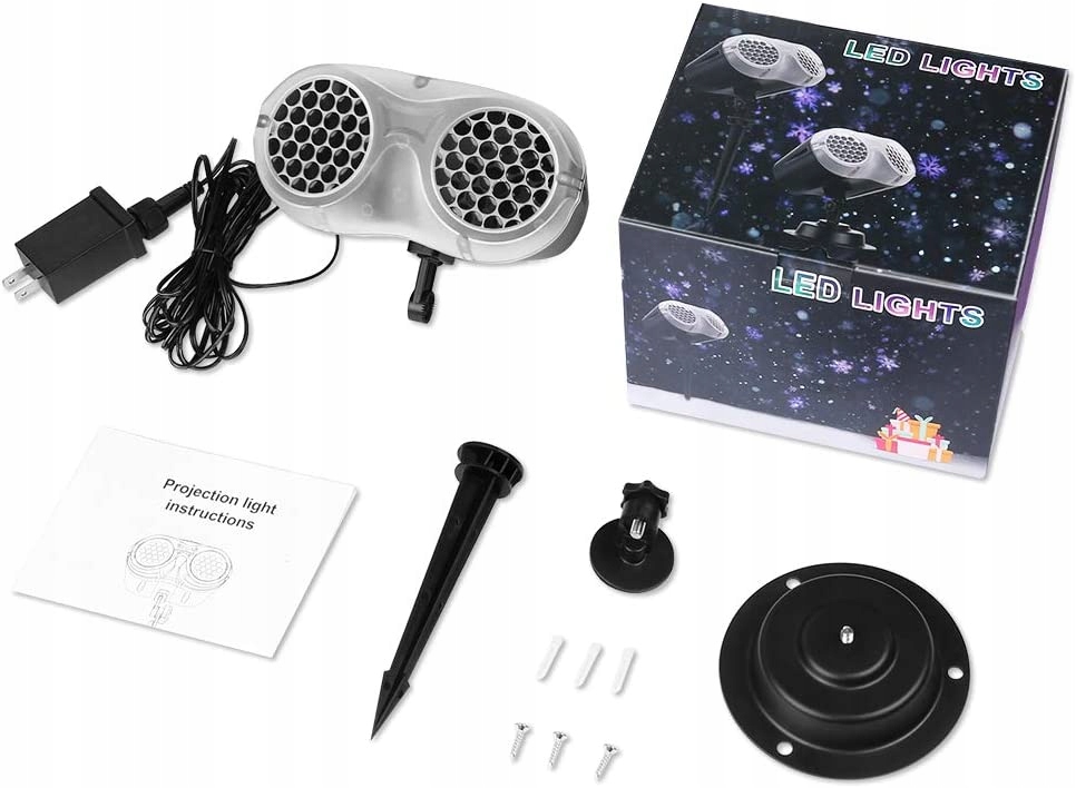 PROJEKTOR LED Z MOTYWEM PŁATKA ŚNIEGU OŚWIETLENIE RZUTNIK ŚWIĄTECZNY