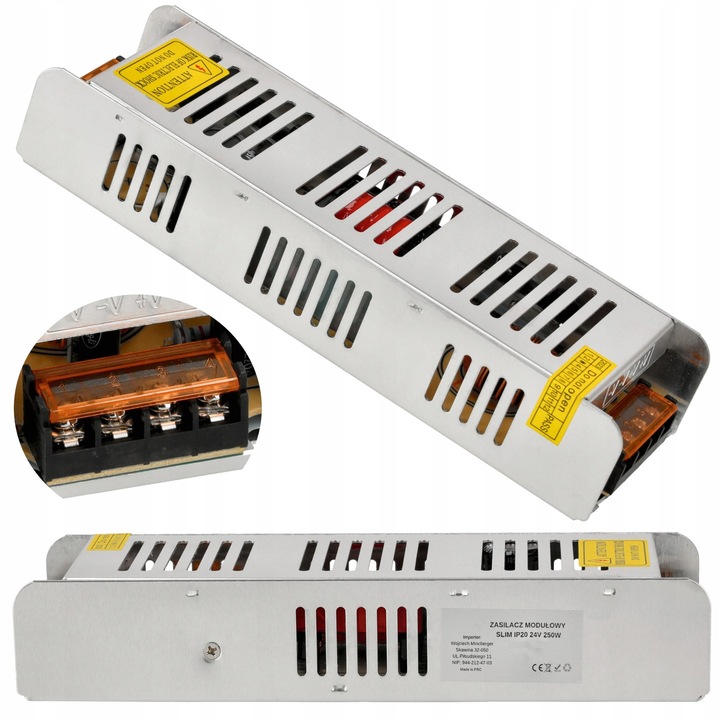 Zasilacz montażowy 12V 40A 500W do Led modułowy IP20 transformator DC