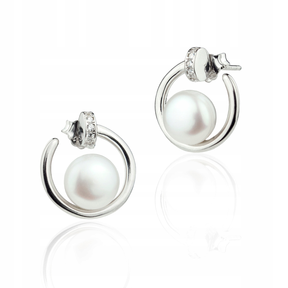 Stříbrné Náušnice S Perlou A Zirkony