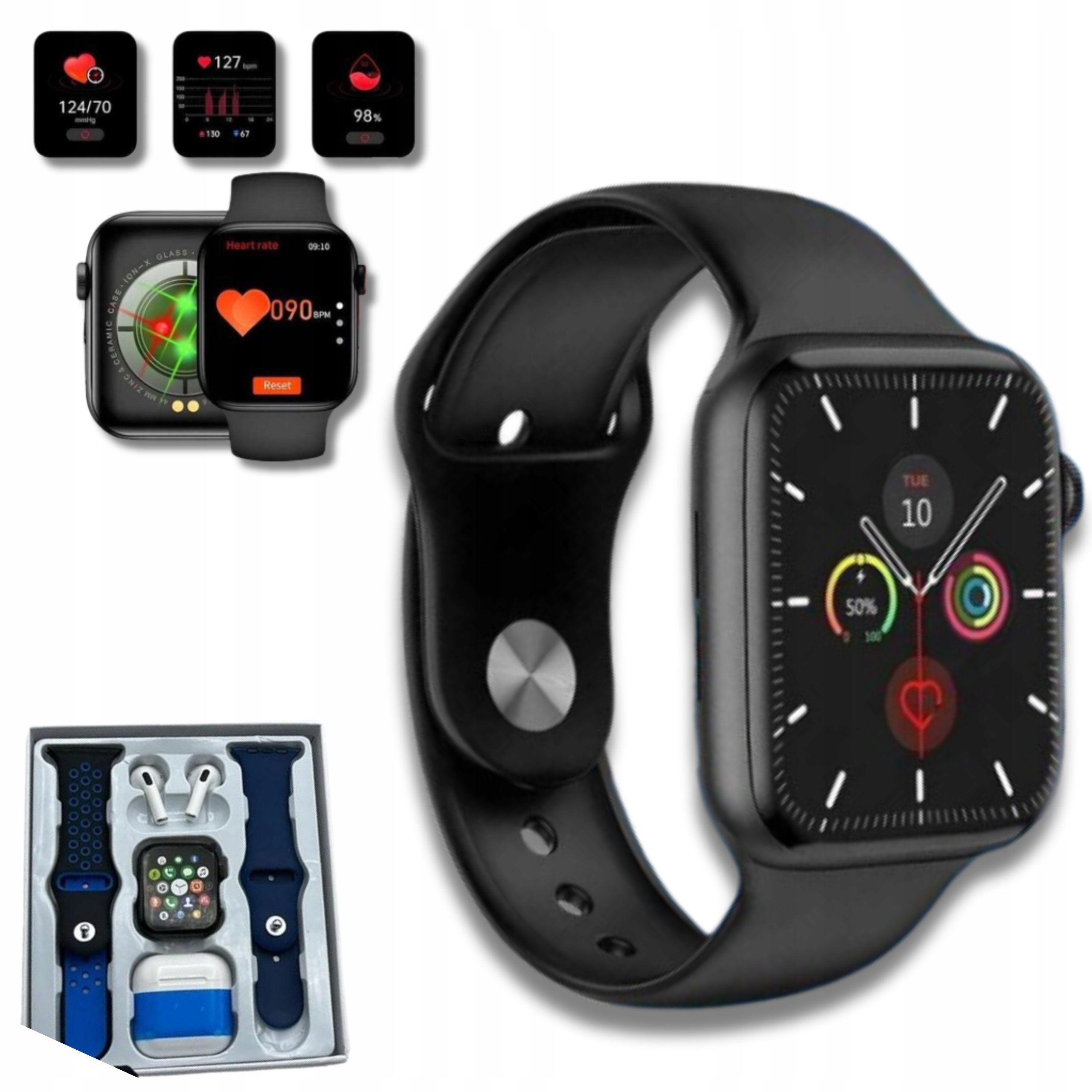 Smartwatch Pro Max Specjal Bluetooth 5.3 Multifunkcjonal 2xPasek Sluchawki