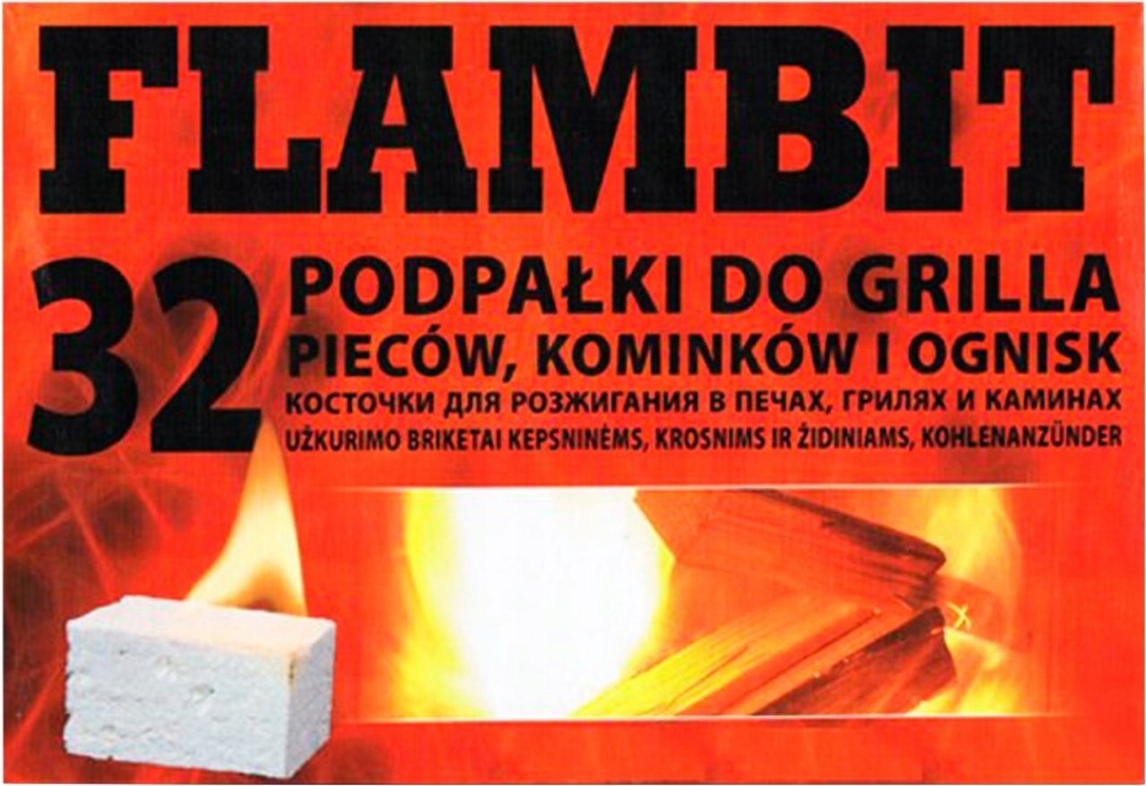 DUŻA PODPALKA BIAŁA FLAMBIT kominka rozpałka 32 x1